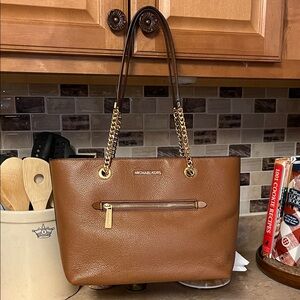 Michael Kors Brown Leather Tote Bag